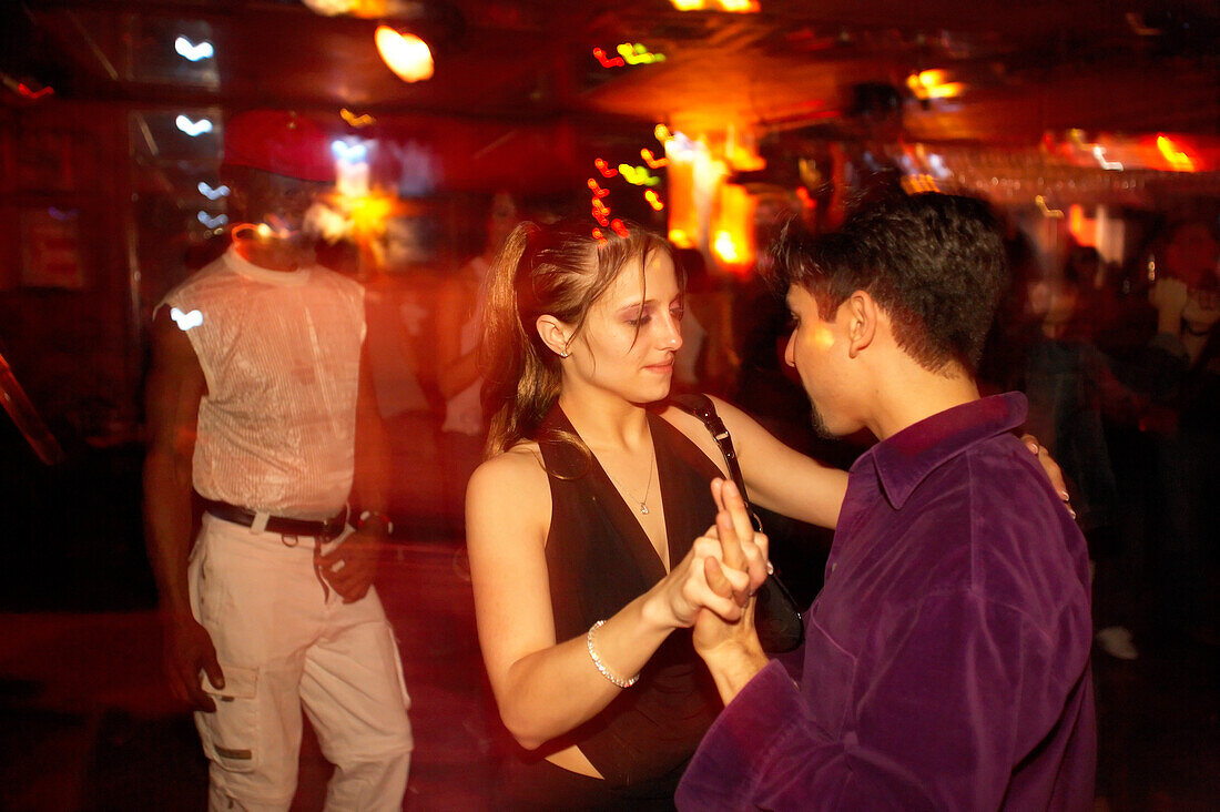 Dancing Couple at the Hoy Como Ayer, Calle Ocho, Little Havana Miami, Florida, USA