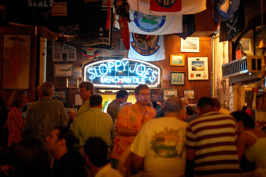 Crowded bar room at Sloppy Joe's, Key West, Florida, USA