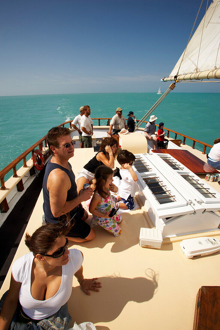 Tourists, Schooner sailing trip with the Weste, Key West, Florida Keys, Florida, USA
