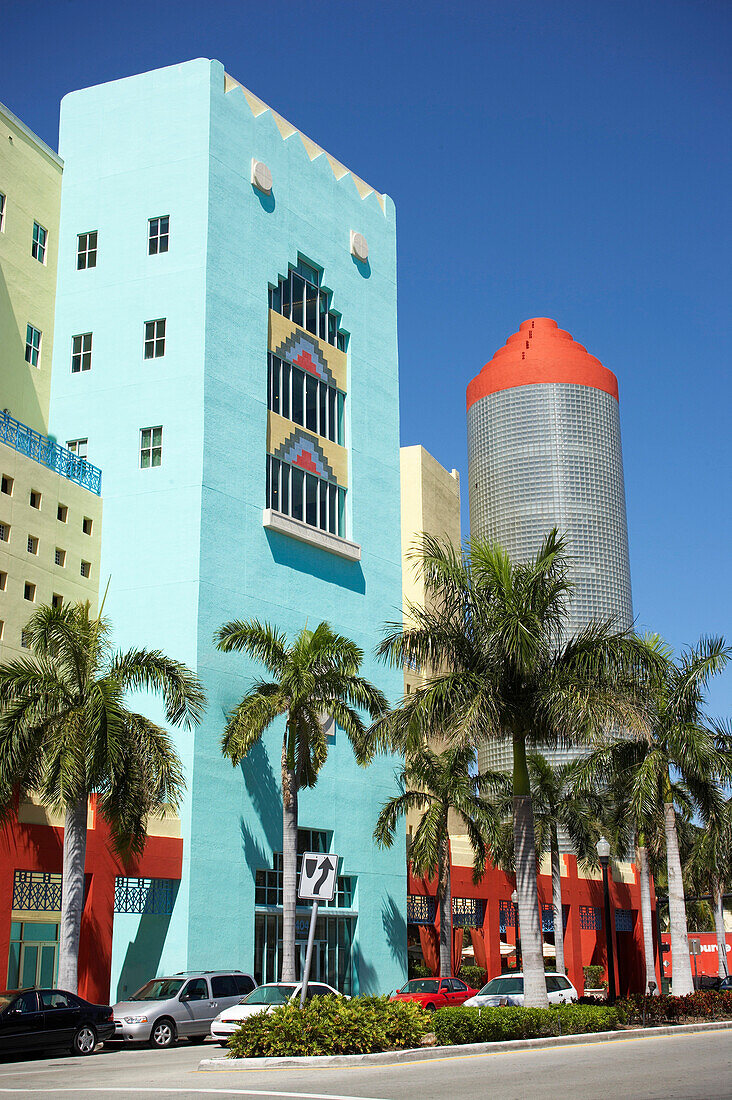 Neo Art Deco Style Buildings, South Beach, Miami, Florida, USA