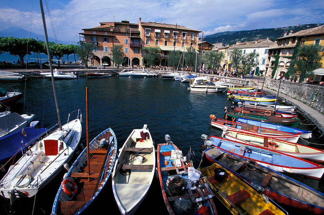 Torri del Benaco, Hafen, Gardasee, Trentino, Italien