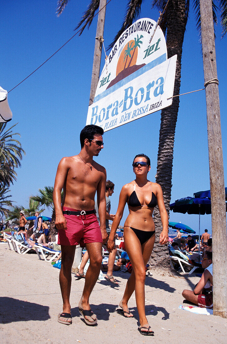 Bora-Bora Disco Beach, Platja d´en Bossa, Ibiza, Balearic Islands, Spain