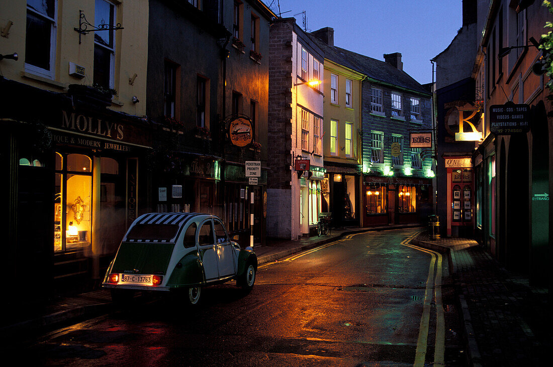 Pedestrian Zone, Kinsaleat night, Kinsale, Cork County, Ireland