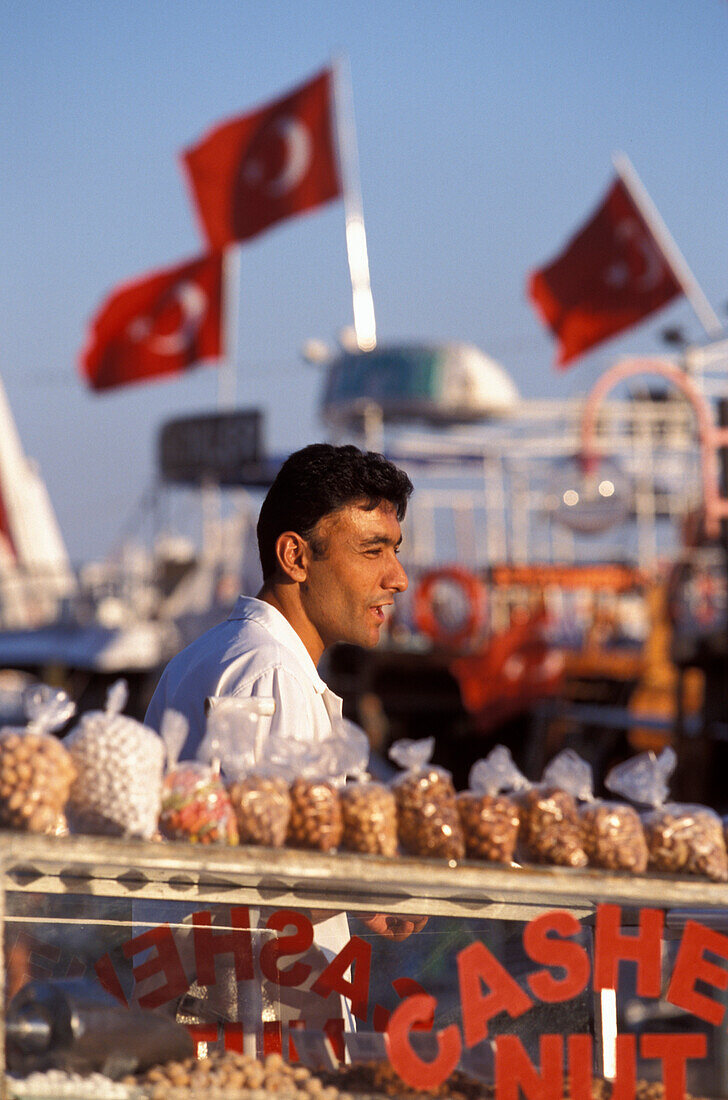 Cashewnüsse-Verkäufer, Marmaris, Türkei