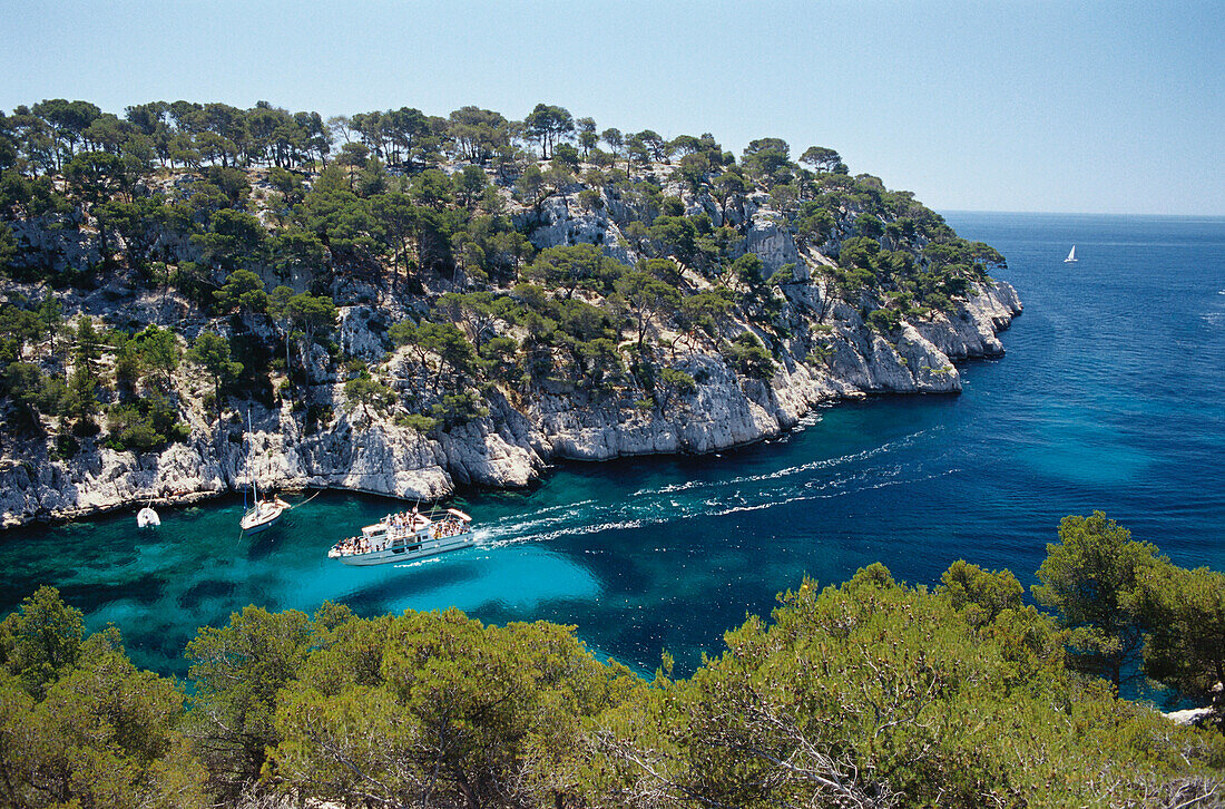 Calanque de Port-Pin, Côte d'Azur, Var, Provence, Frankreich