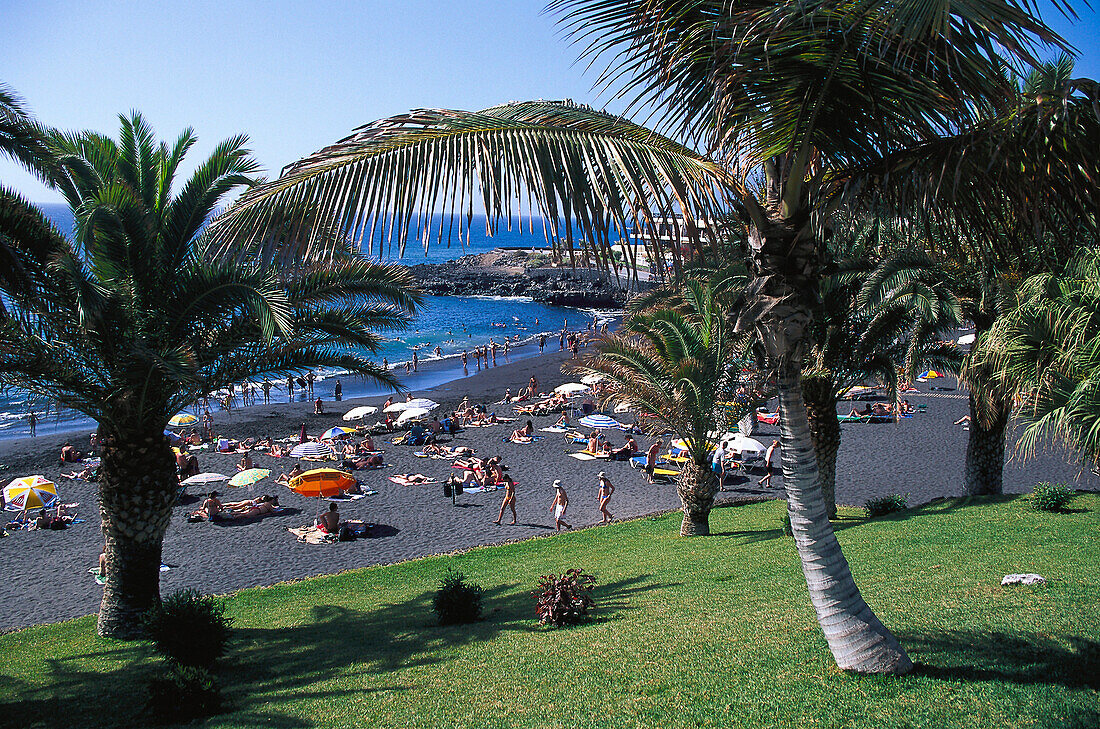 Beach, Playa de la Arena, Puerto de Santiago, Tenerife, Canary Islands, Spain