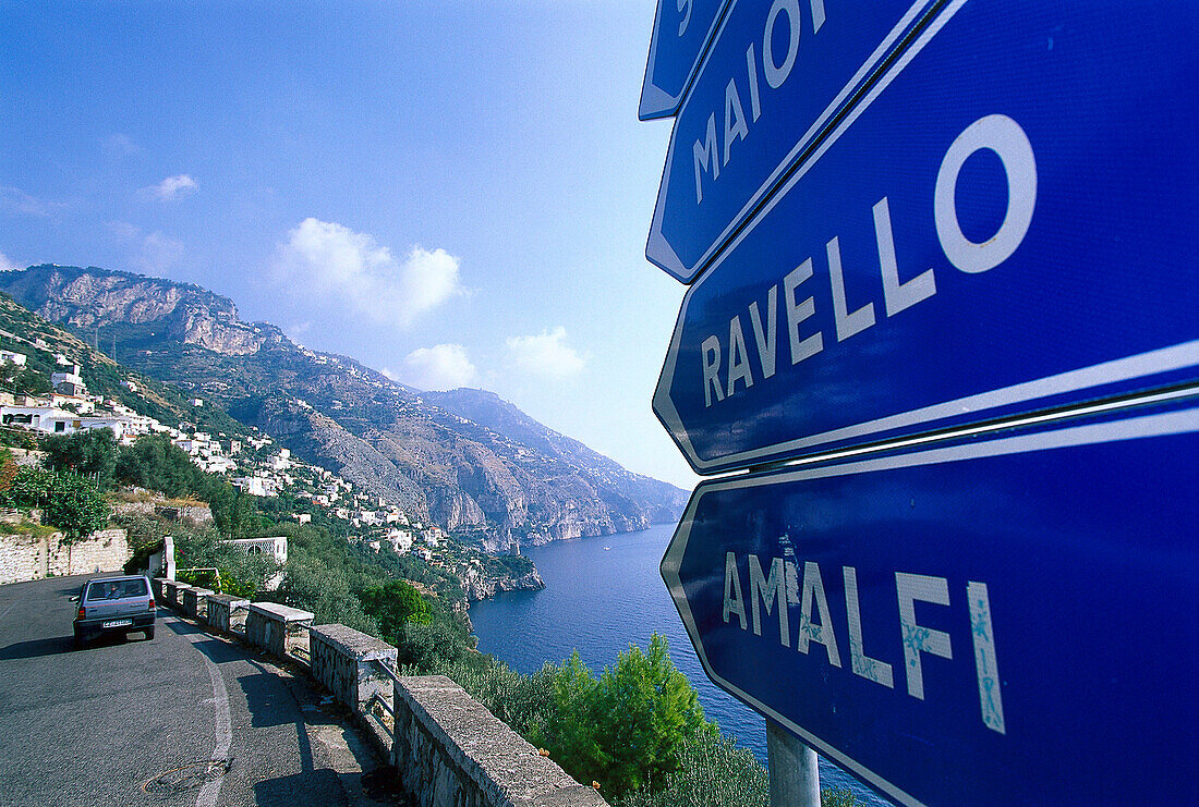 Küstenstrasse 163 Amalfitana, bei Positano, Kampanien, Italien