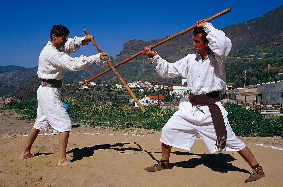 Kanarischer traditioneller Kampf, Gran Canaria, Kanarische Inseln, Spanien