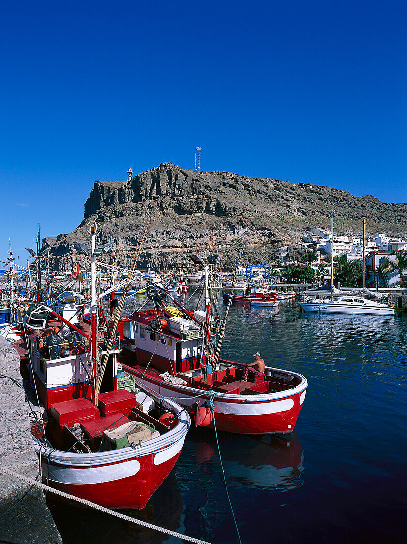 Fishing harbour, Puerto de Mogan, Gran Canaria Canary Islands, Spain, Gran Canaria, Kanarische Inseln, Spanien