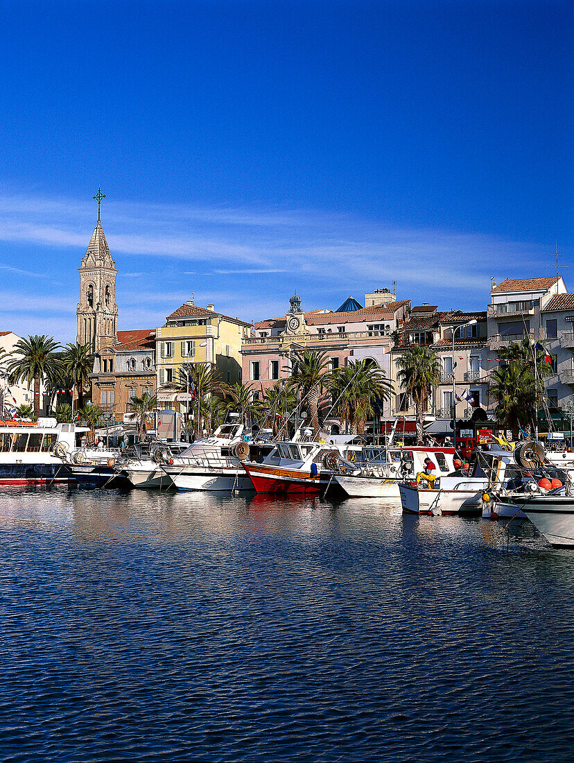 Hafen, Sanary-sur-Mer, Côte d'Azur, Var, Provence, Frankreich