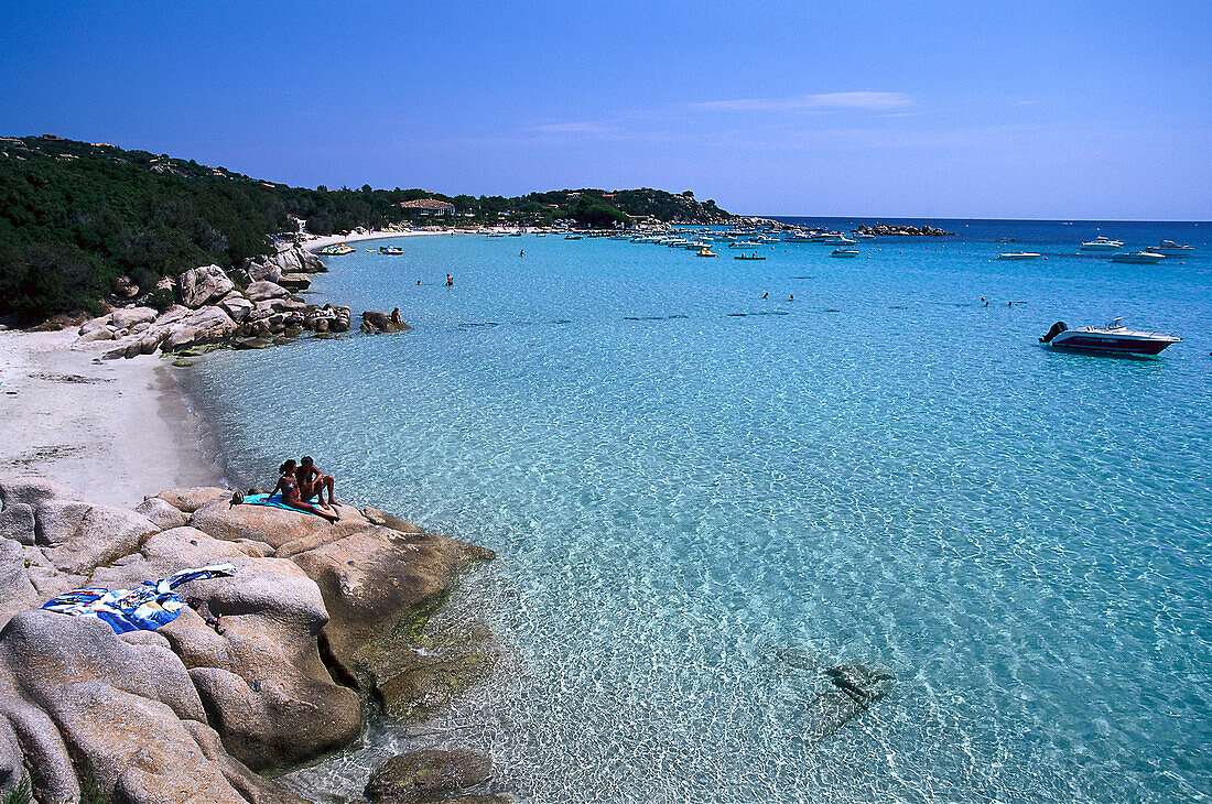 Beach, Golfe de Sta Giulia, east coast near Porto-Vecchio, Corsica, France