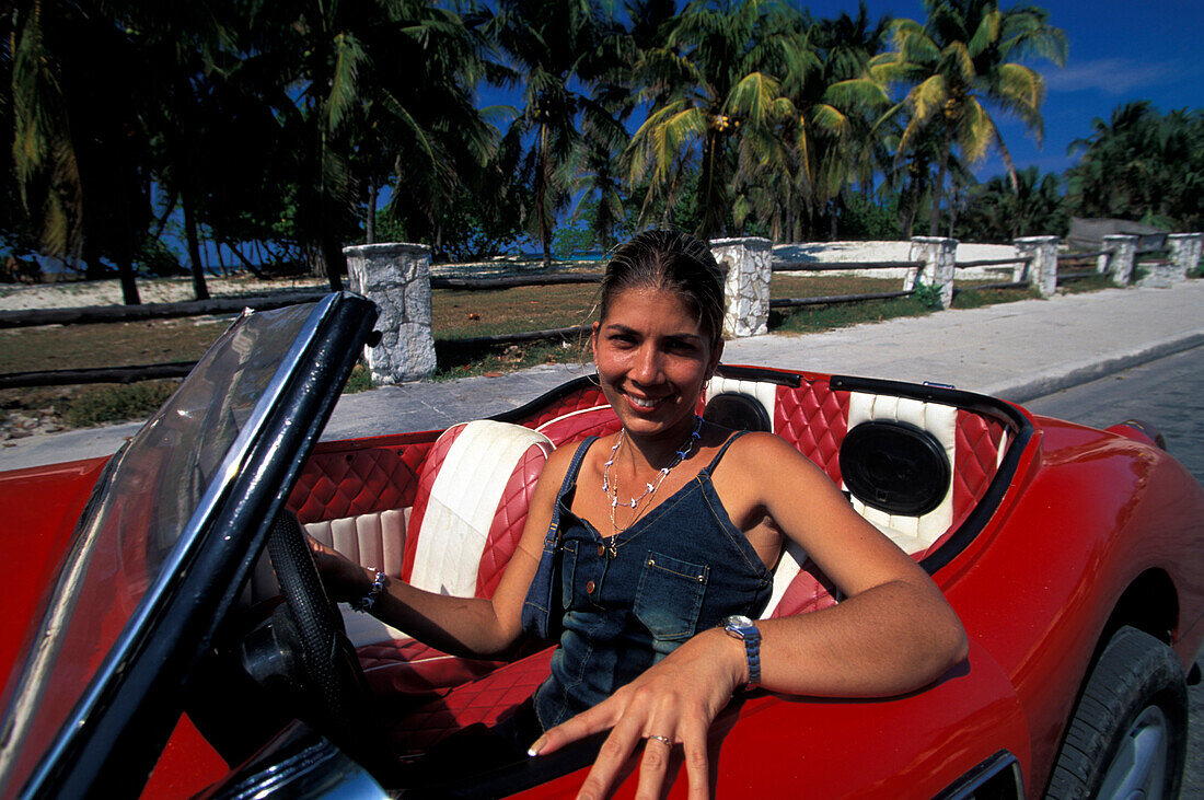 Woman in a Cabriolet, Varadero Cuba, Caribbean
