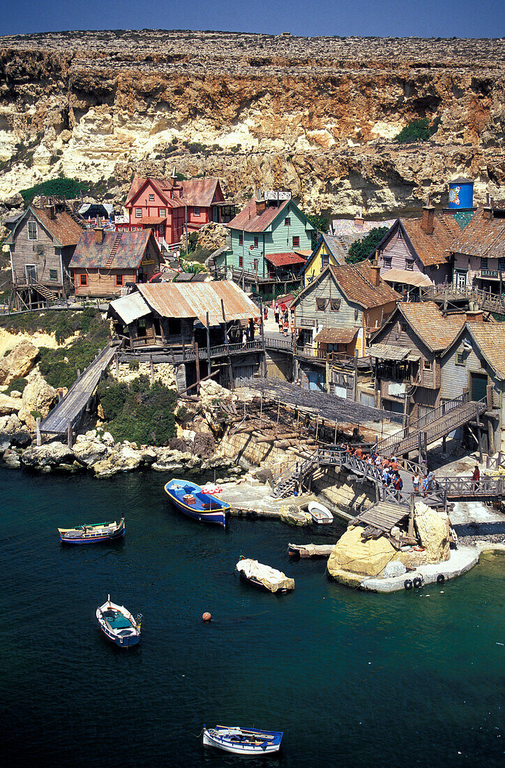 Blick auf das Dorf Popey Village, Malta, Europa