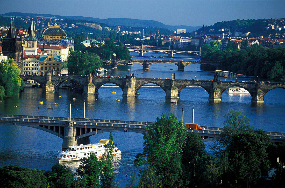 Charles Bridge over the Vltava river, Prague, Czech Republic