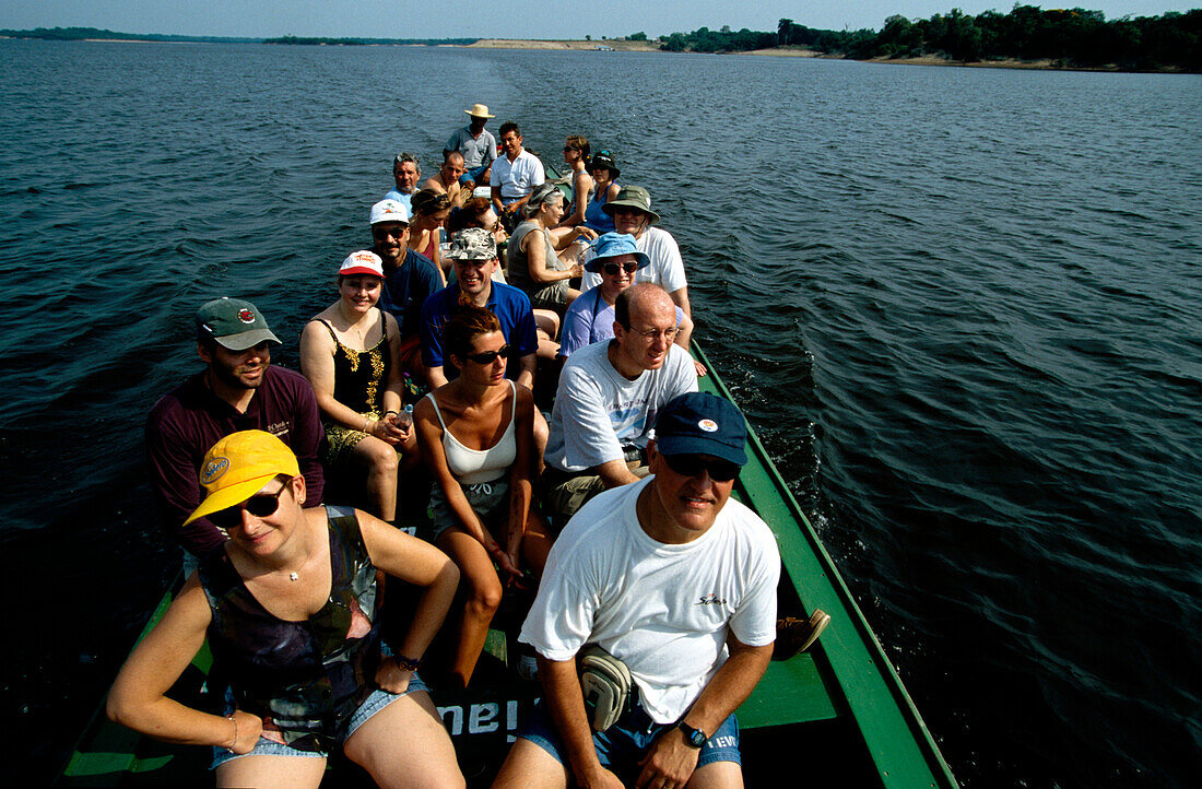 Boat trip on the Amazon river, organized by Ariau Jungle Lodge near Manaus, Brazil