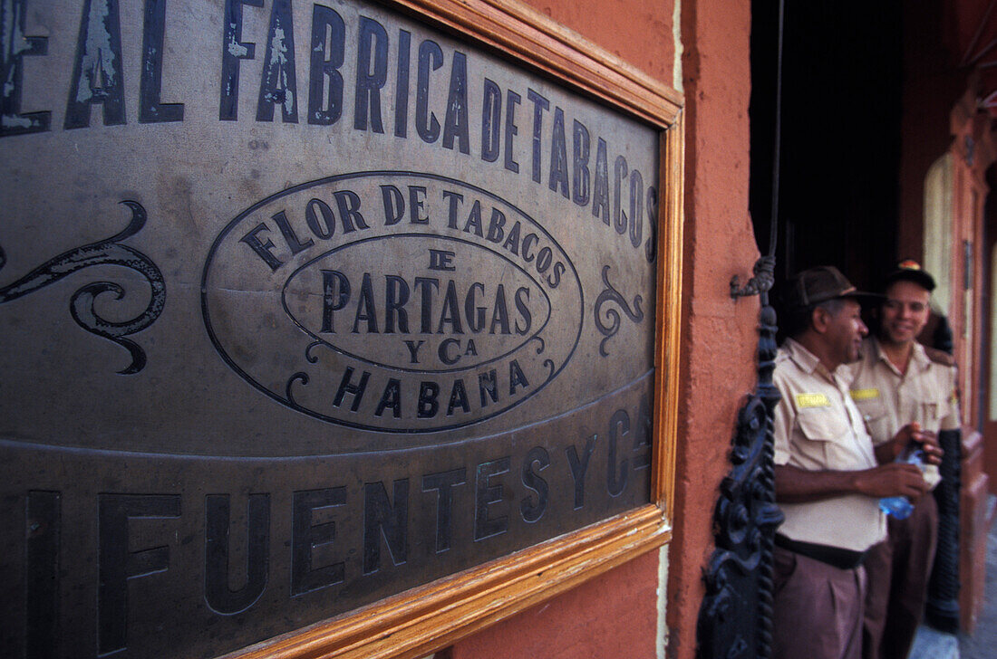 Firmenschild von Partagas Zigarren Fabrik, Havana, Kuba