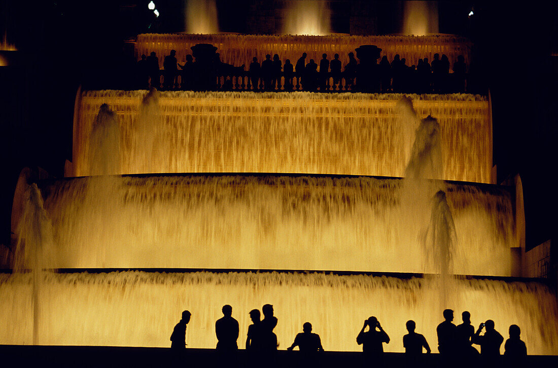 Magic Fountain, Font Magica de Montjuic, Palau National, MNAC, Barcelona, Catalonia, Spain