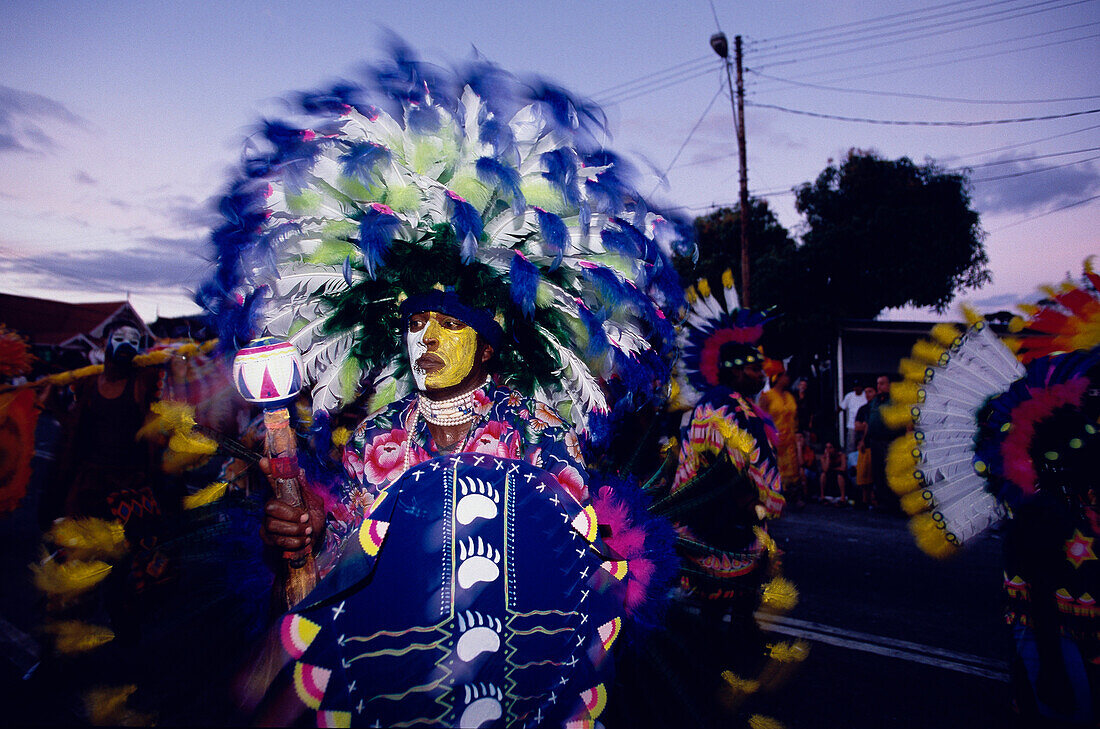 Mann in Karnevalskostüm, Mardi Gras, Karnival, Port of Spain, Trinidad und Tobago