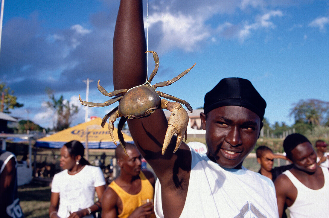 Winner of the crab race, Buccoo goat races, Tobago