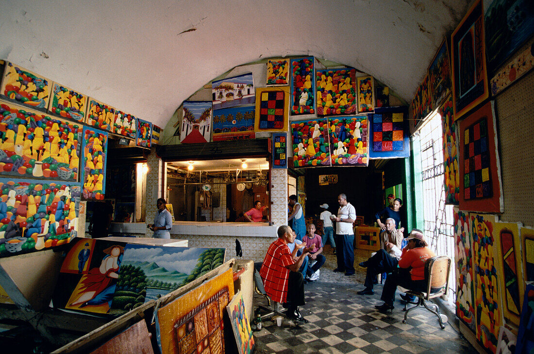 Shop, Interior, People, Mercado Modelo Market in Santo Domingo, Dominican Republic