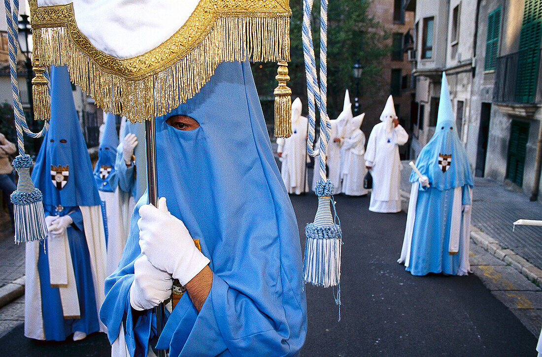 Prozession der Büßer, Semana Santa, Karwoche, Palma de Mallorca, Mallorca, Balearen, Spanien