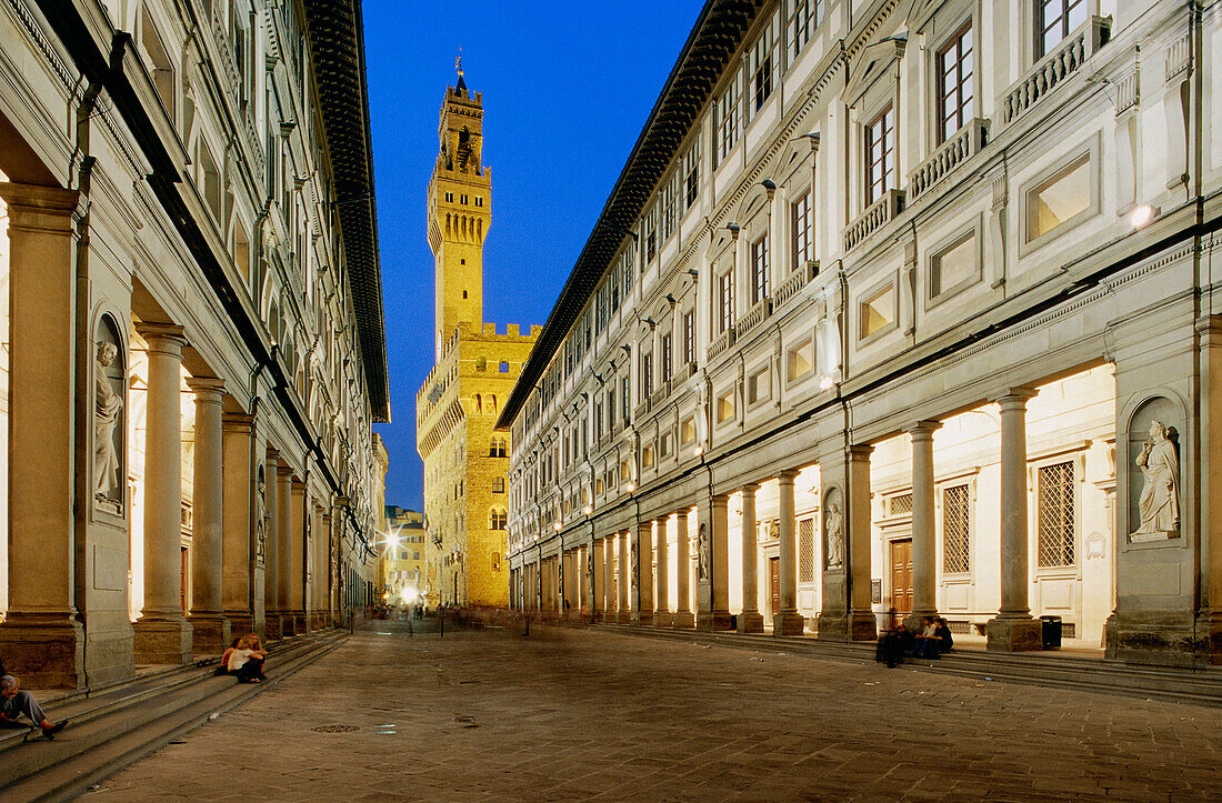 Palazzo Vecchio und die Uffizien, Florenz, Toskana, Italien