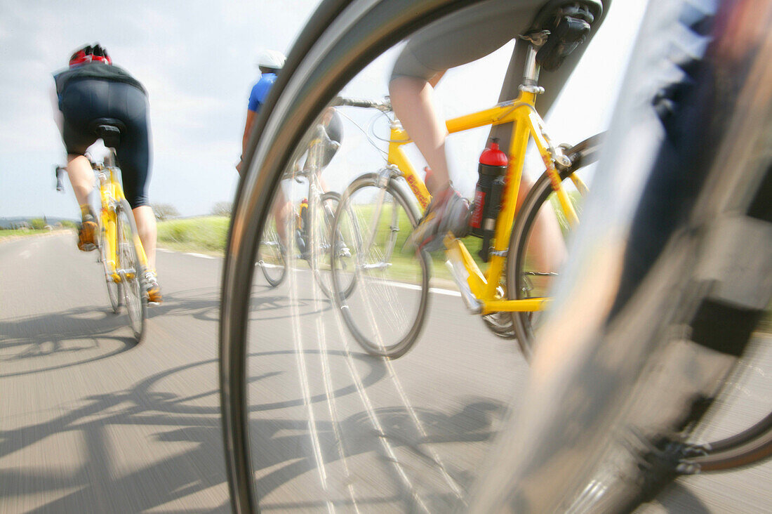 People on a cycle tour, Majorca, Balearic Islands, Spain