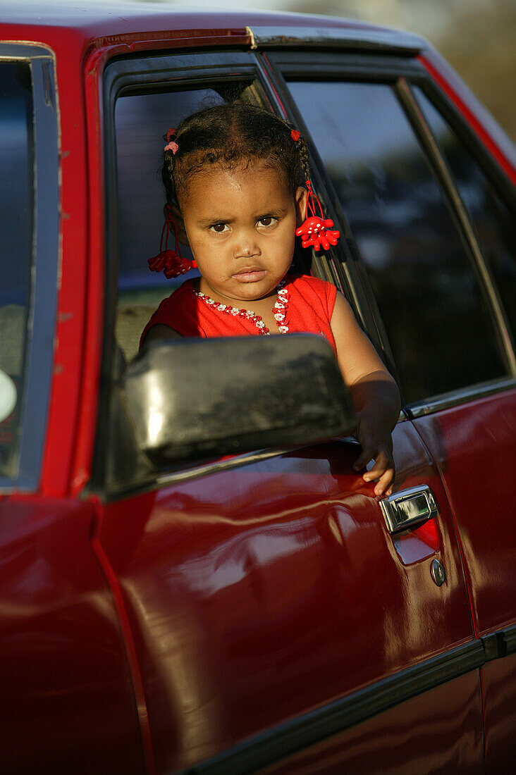 Girl in a car, Montagu, Wine Region, Western Cape, South Africa