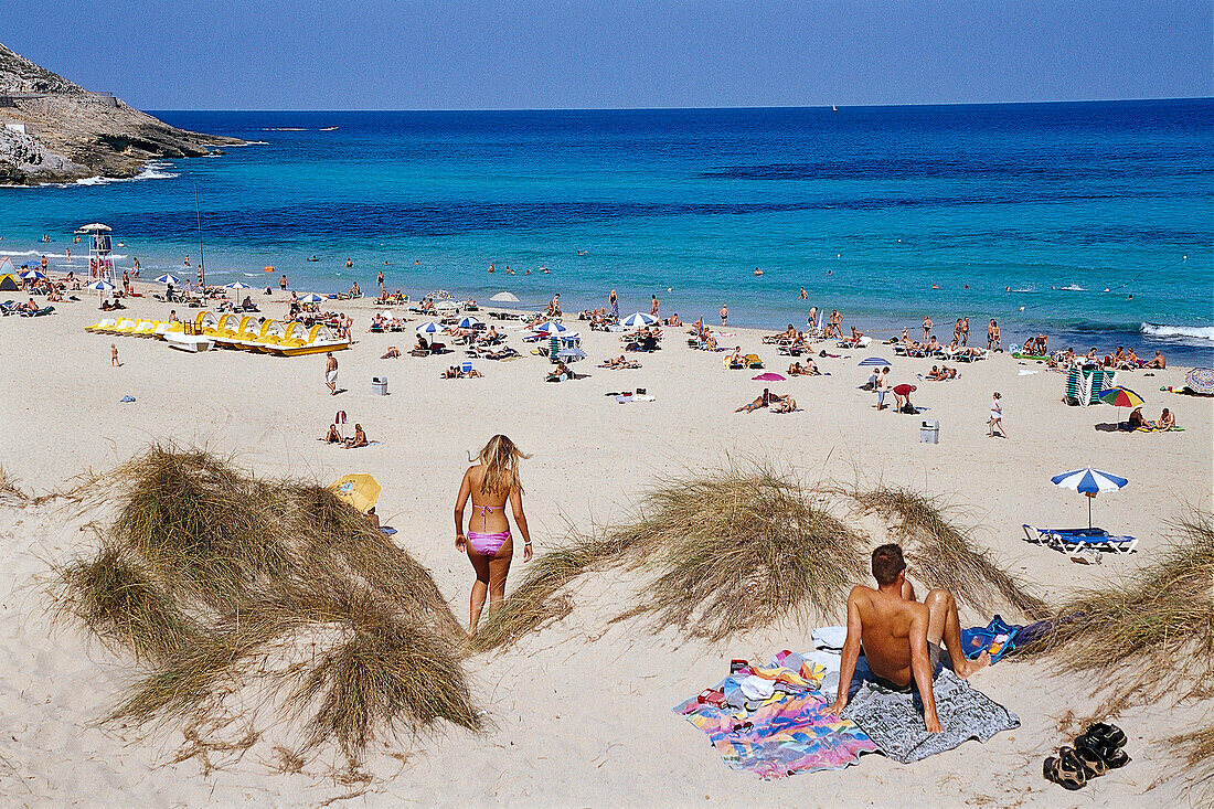 Strandleben, Cala Mesquida, Mallorca, Balearen, Mittelmeer, Spanien