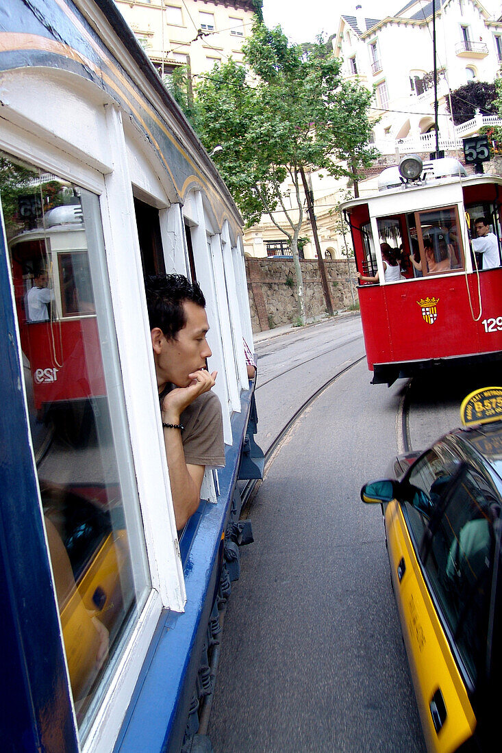 Tramvia Blau, Taxi, Barcelona, Spain