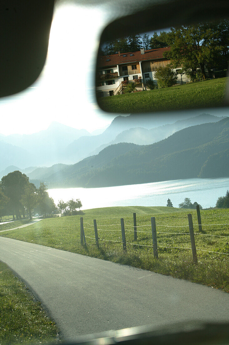 Weissensee bei Füssen, Alpenstrasse, out off the car window, Bavaria, Germany