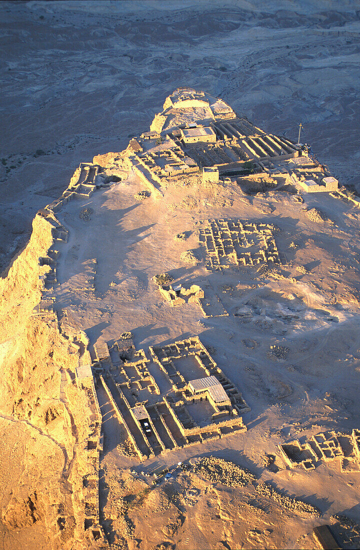Berg und Festungsruine Masada, eine ehemalige jüdische Festung, am Toten Meer, Israel