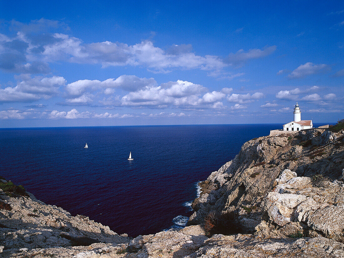 Leuchtturm, Cabo Capdepera, Cala Ratjada, Mallorca, Spanien