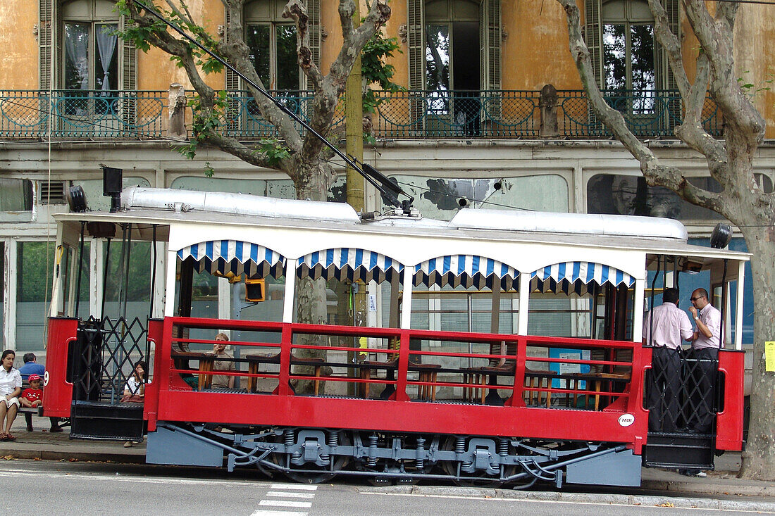 Tram, via blau, barcelona, spain