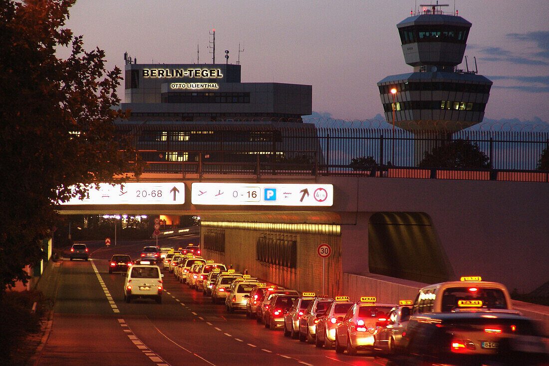 Taxis infront of tegel airport, berlin, germany