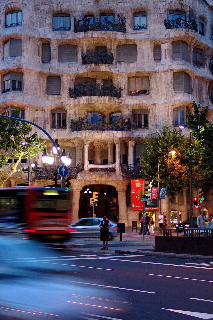 Casa Mila by Antoni Gaudi, Passeig de Gracia, Barcelona, Spain