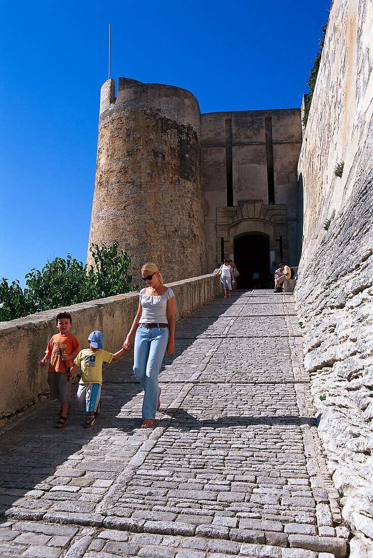 Historic town gate, citadel, Bonifacio Corsica, France