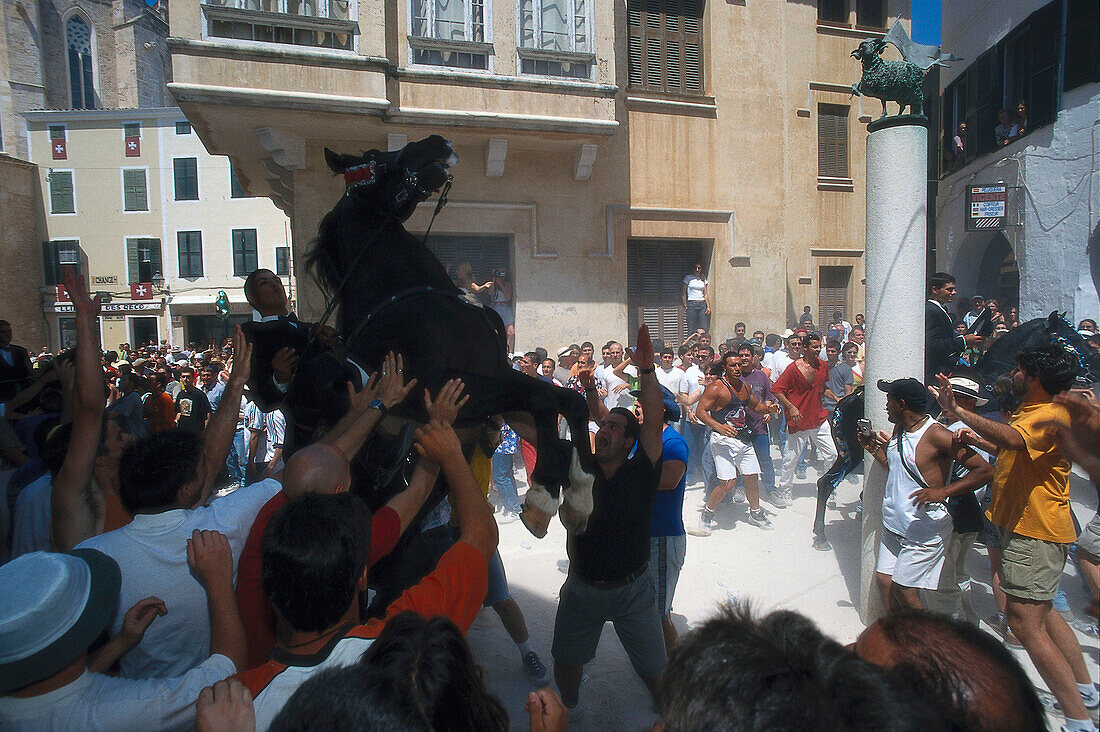 Tanz der Pferde, Johannisfest, Jaleo, Ciutadella, Menorca, Spanien