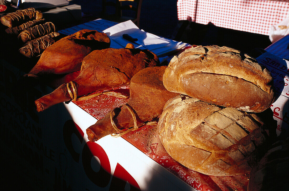 Market, Santa di Niolo Celebration, Korsika, Frankreich