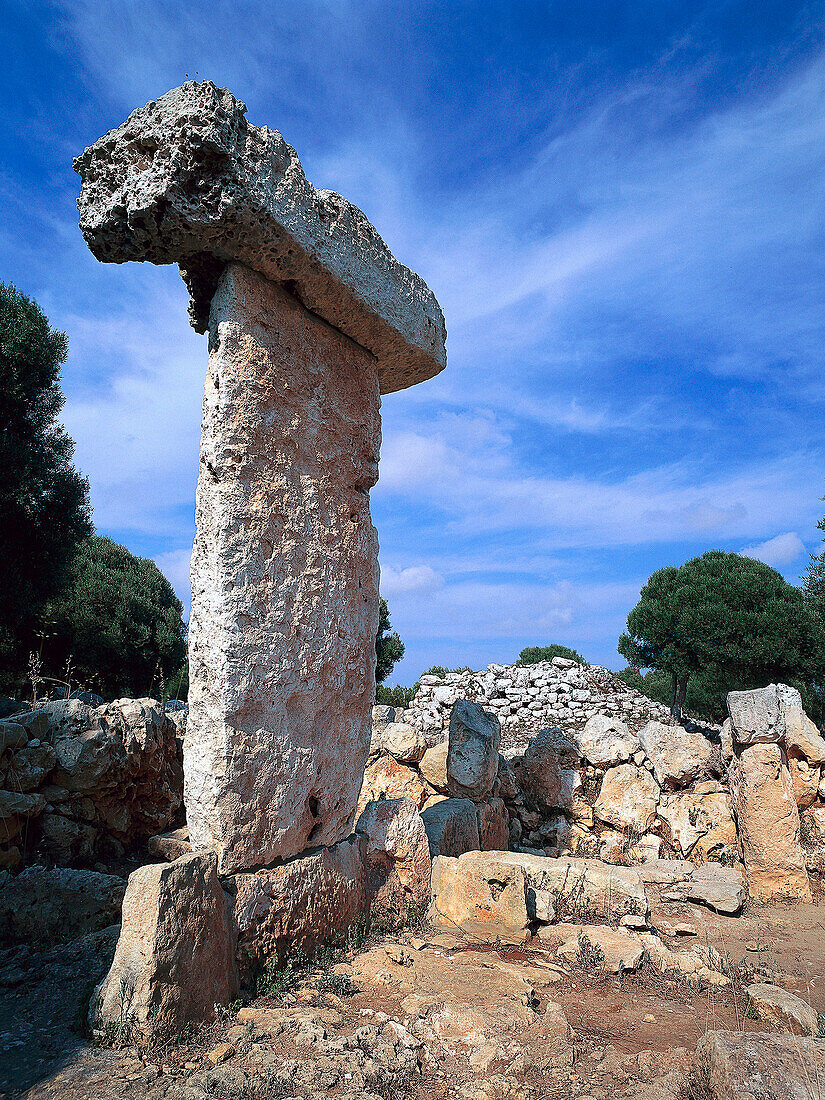 Prähistorische Kultstätte, Taula de Binissafúller bei Sant Lluis Menorca, Balaren, Spanien