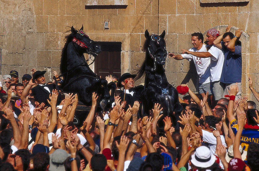Tanz der Pferde, Johannisfest, Jaleo, Ciutadella Menorca, Spanien