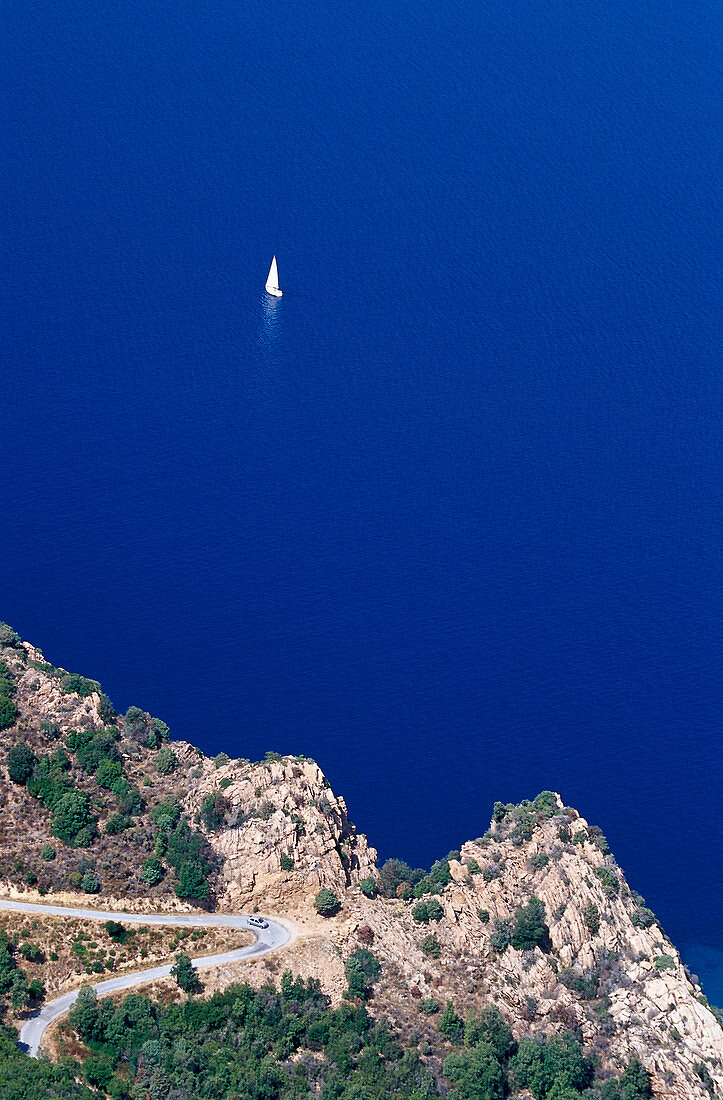 Anse de Ficajola, Felsküste bei Piana Corsica, Korsika, Frankreich