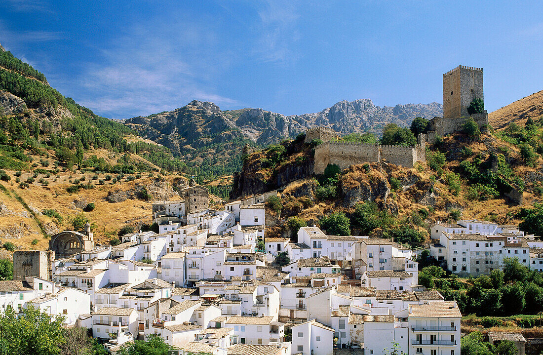 La Yedra, Moorish castle tower, village of Cazorla, white village, Sierra de Carzorla, Province of Jaén, Andalusia, Spain