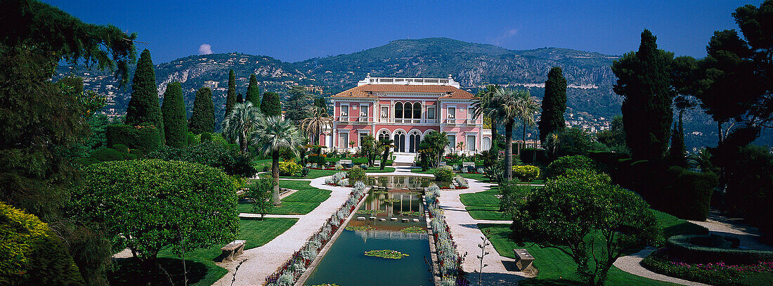Villa Ephrussi de Rothschild mit Garten, Cap Ferrat, Côte d'Azur, Provence, Frankreich, Europa