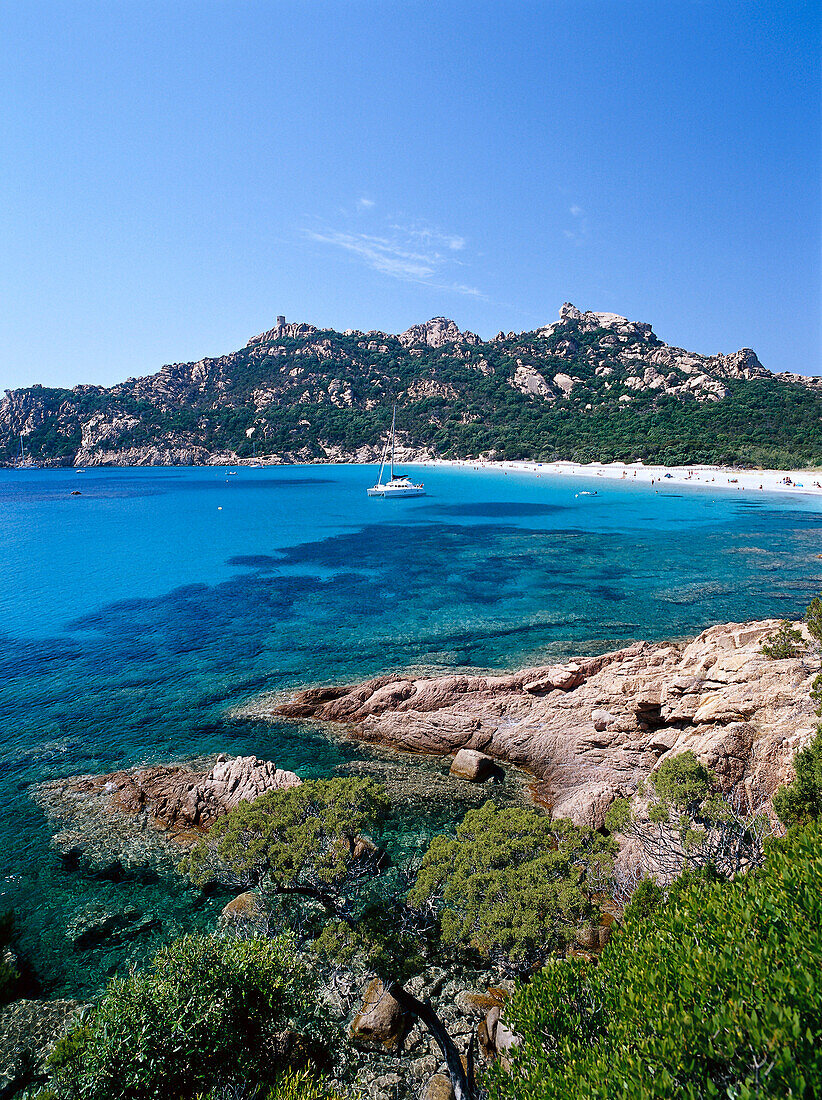 Plage de Roccapina, Strand bei Sartène Korsika, Korsika, Frankreich