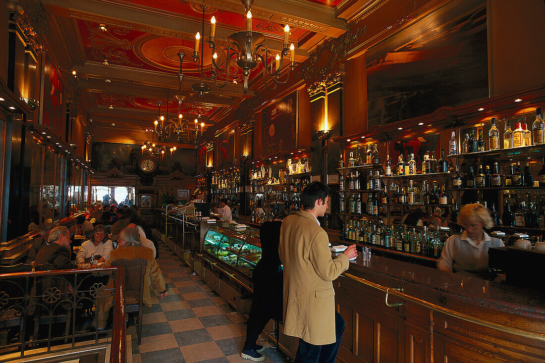 People at Cafe Brasileira, Bairro Alto, Lisbon, Portugal, Europe