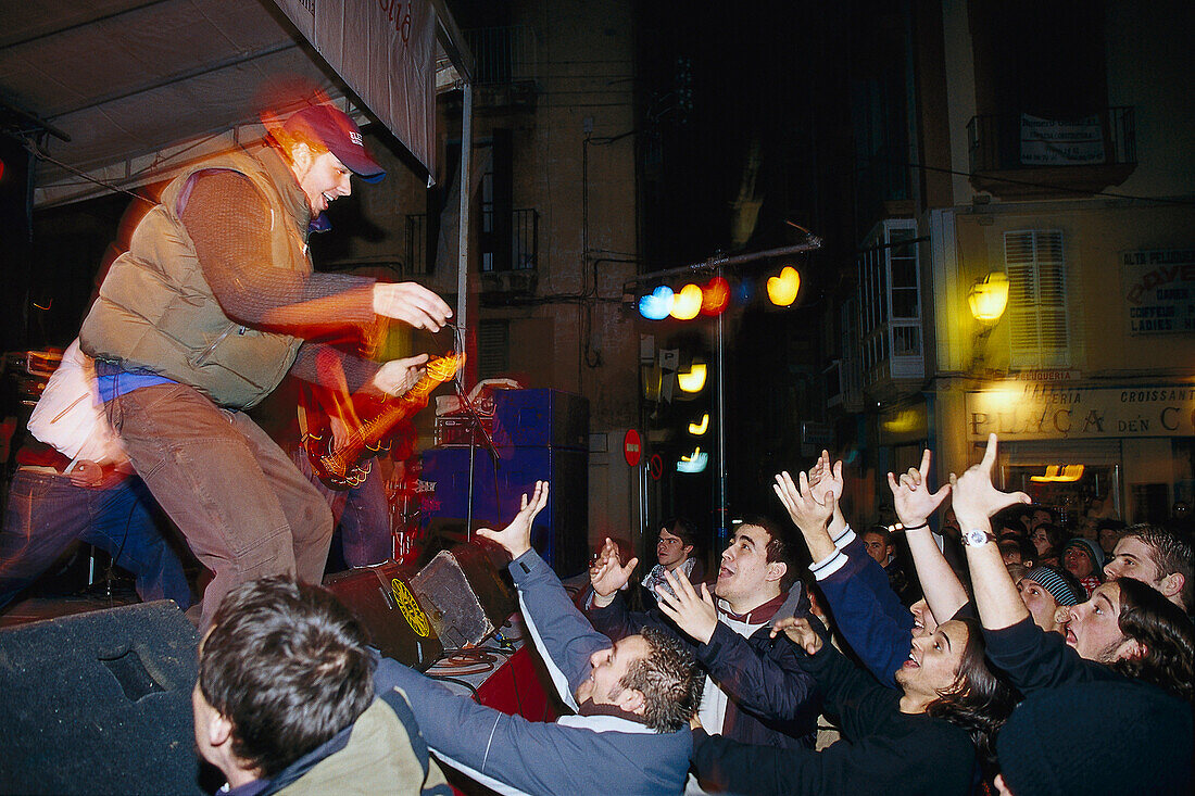 Concert in the old town, Nightlife, Placa Major, Palma de Mallorca, Mallorca, Spain