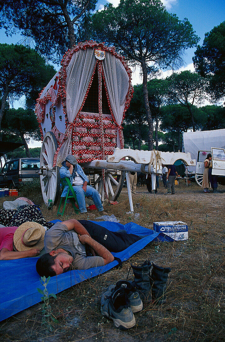 Sleeping pilgrims, Andalusia, Spain