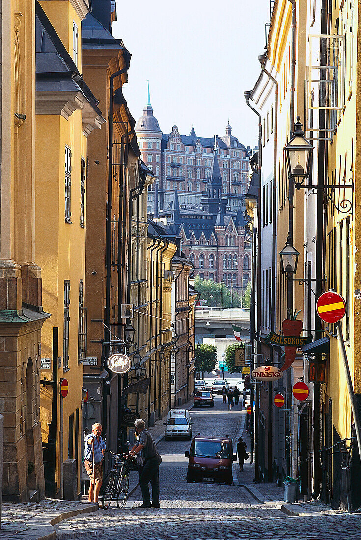 Gasse in der Altstadt, Tyska Brinken, Stockholm, Schweden
