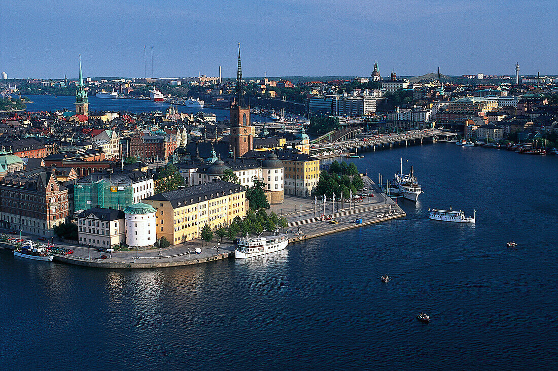 View from the city hall tower towards the old town, Stockholm, Sweden